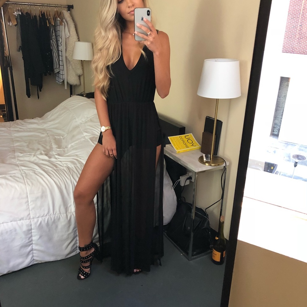 Black maxi dress/romper